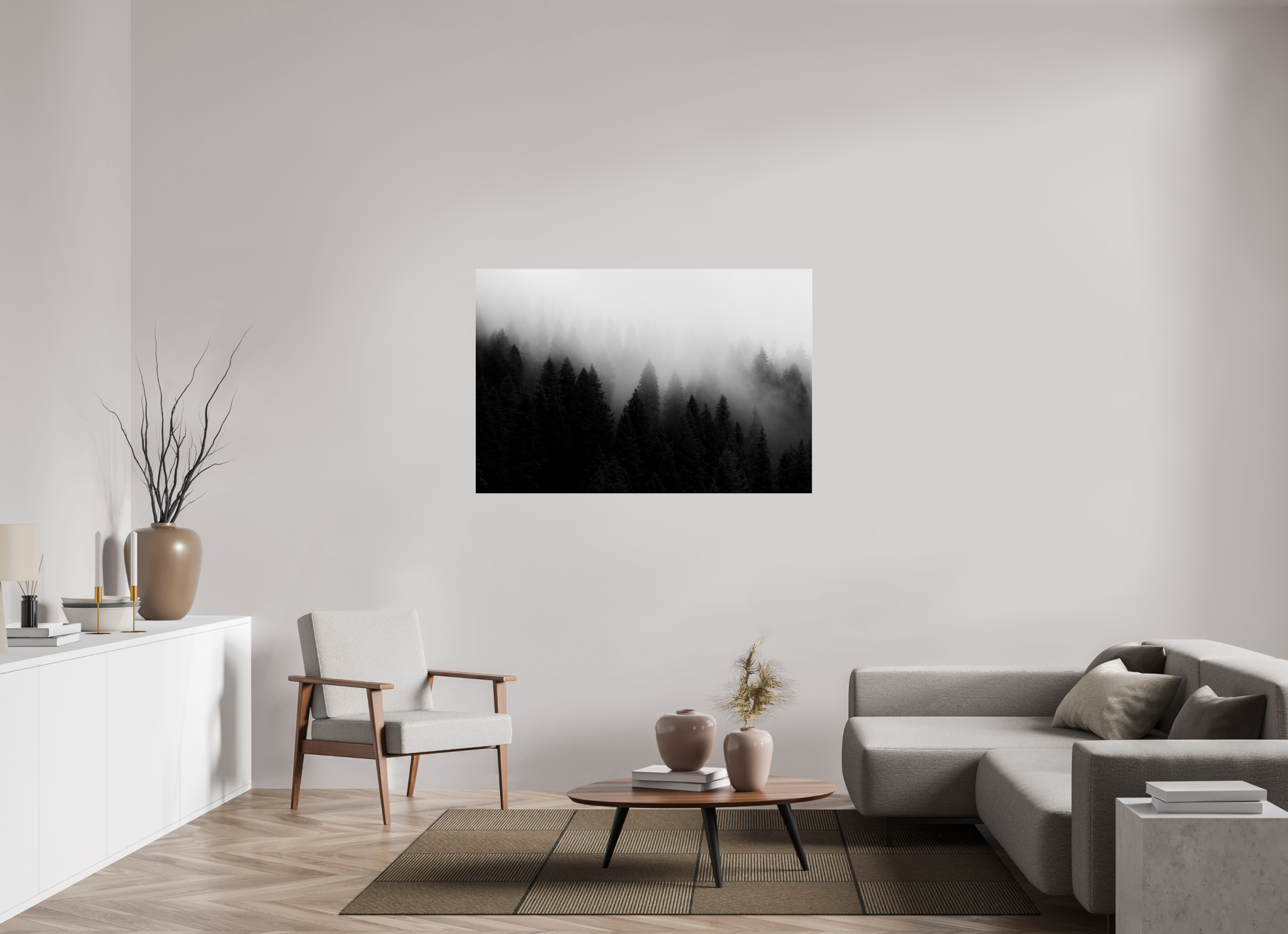 54 x 36″, Glossy Tree in Fog