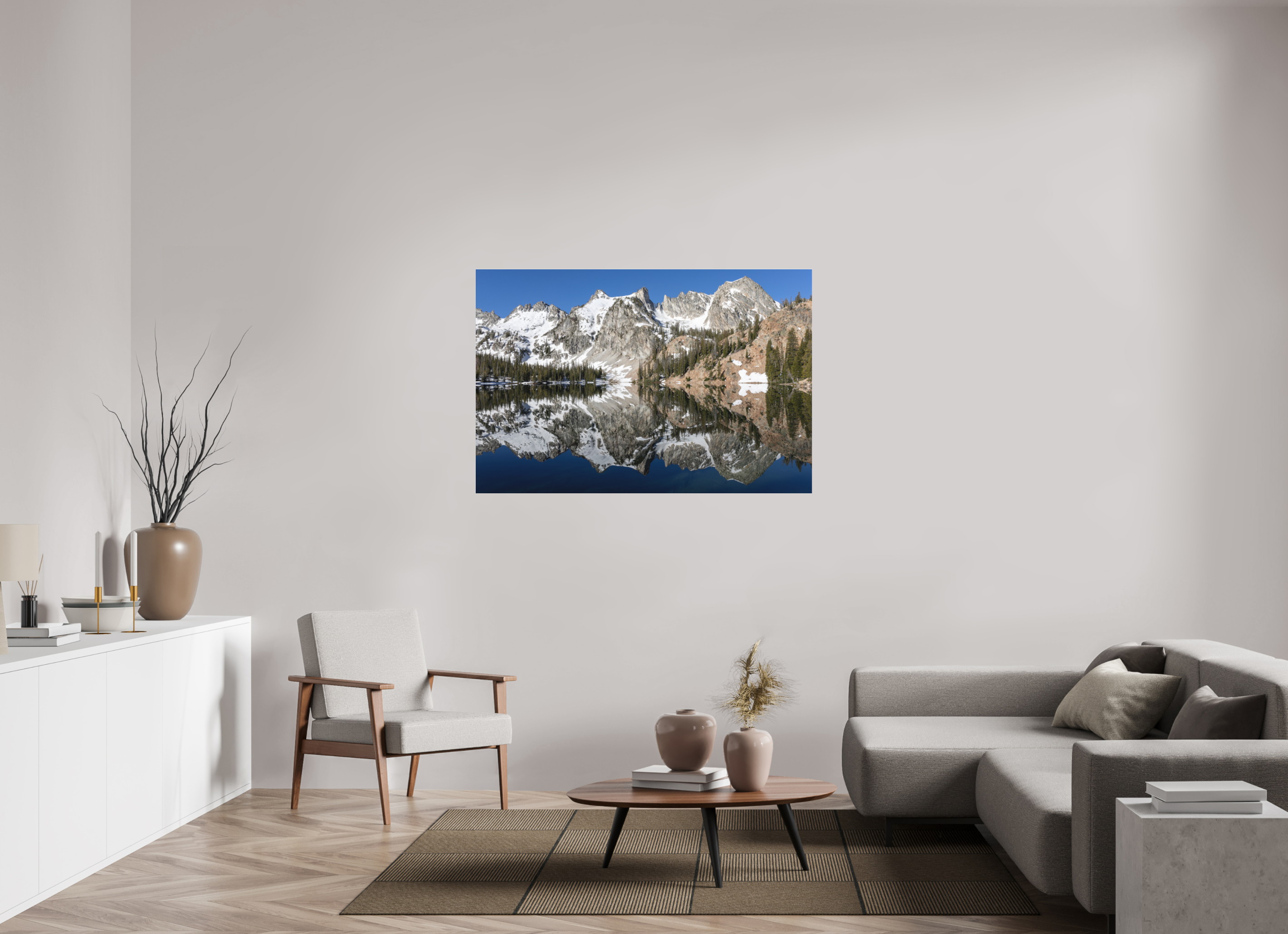 54 x 36″, Matte Glass Alice Lake Mountainscape