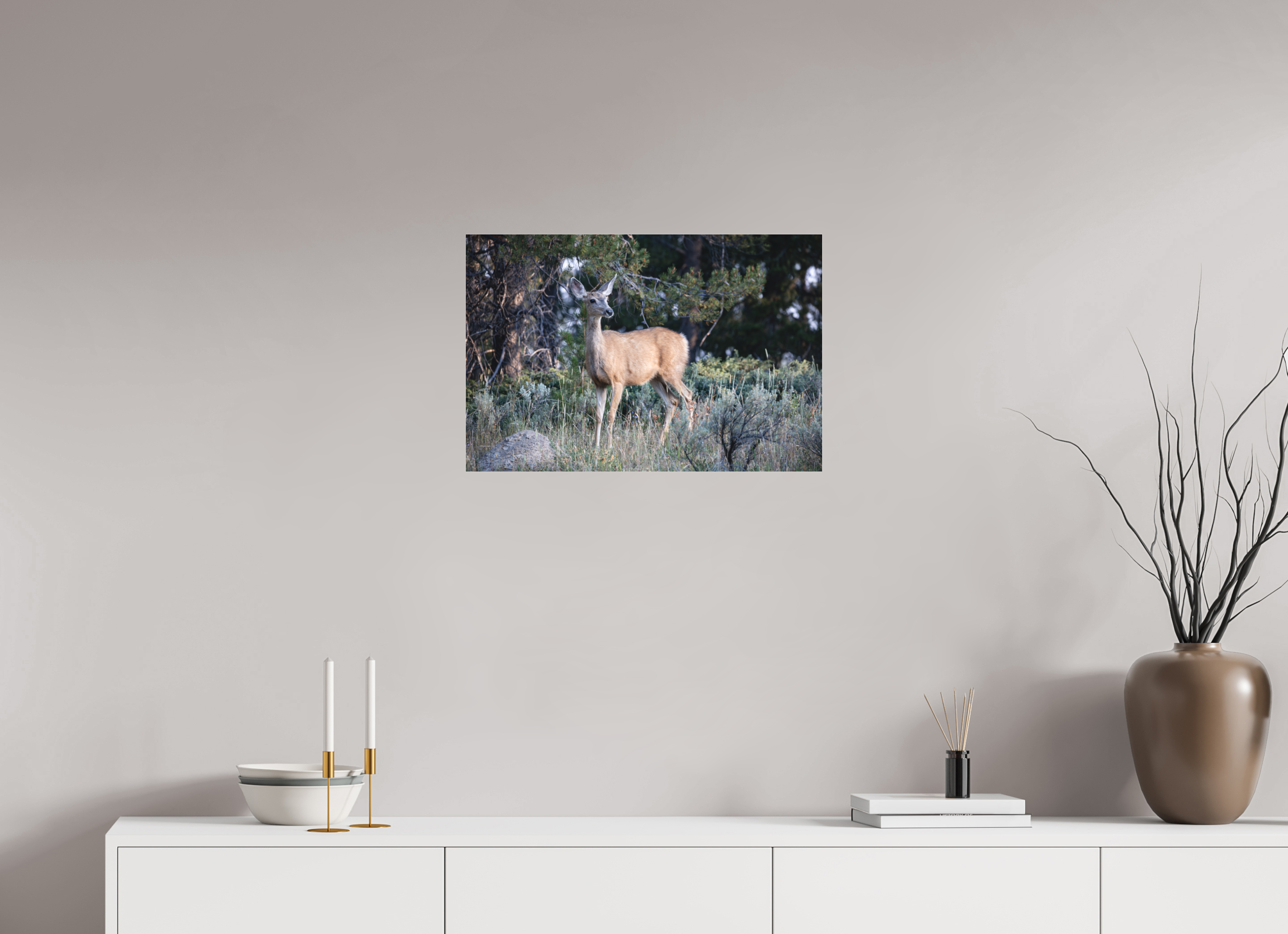 24 x 16″, Matte Glass Deer