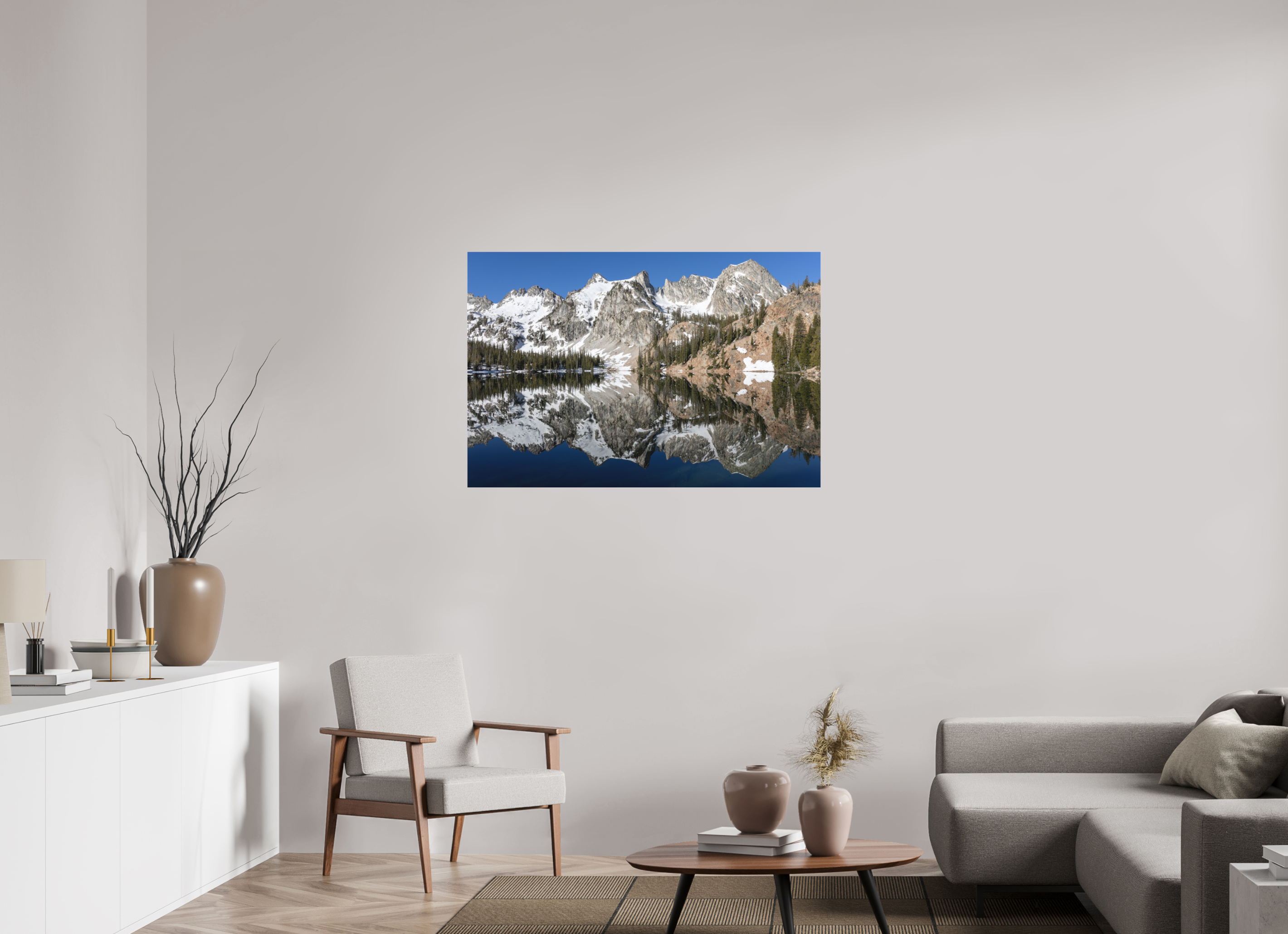 45 x 30″, Matte Glass Alice Lake Mountainscape