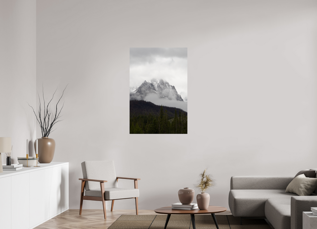 30 x 45″, Photo Print On Fuji Crystal DP II Foggy Redfish Lake Mountain View