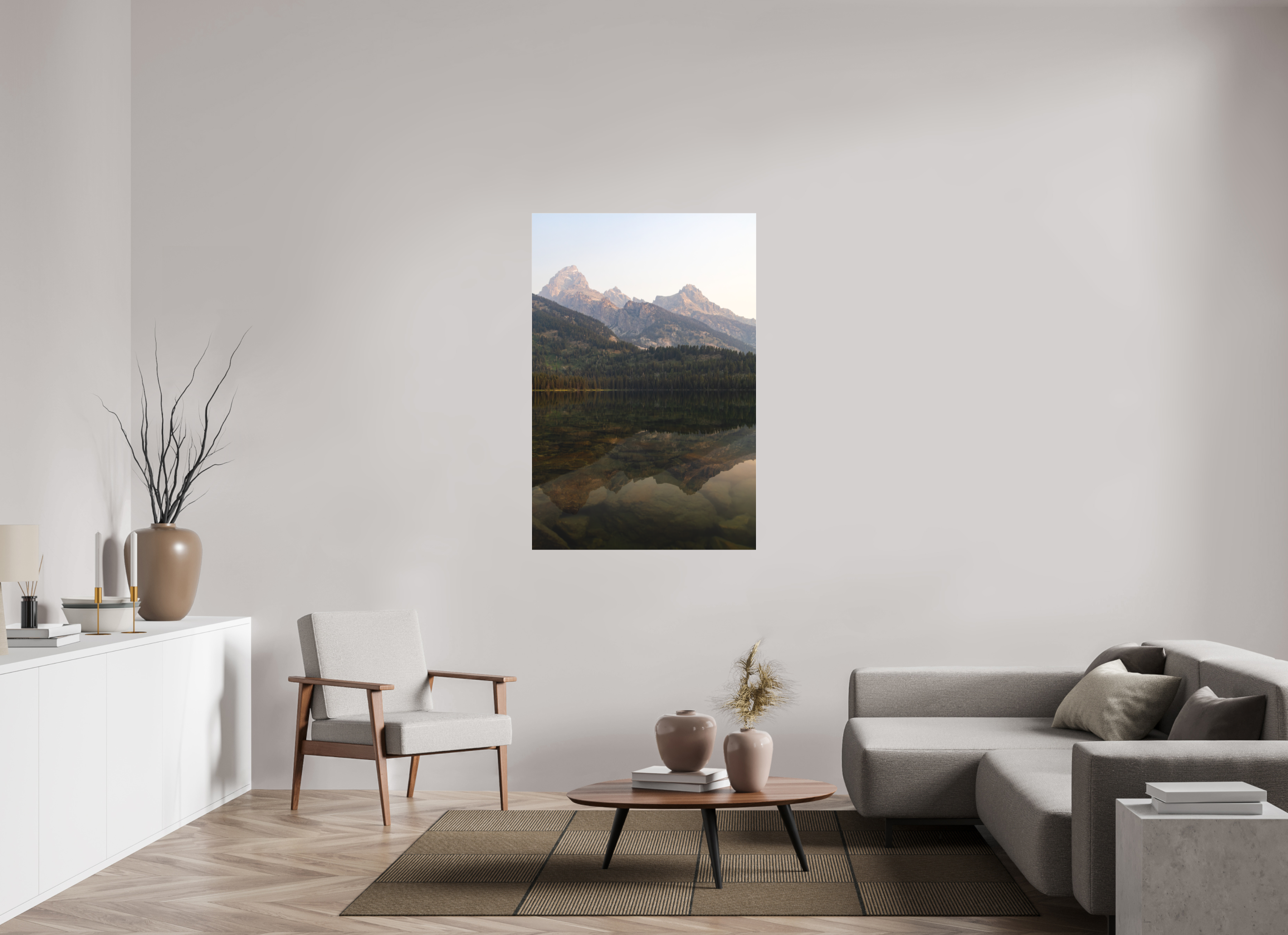 36 x 54″, Matte Glass Smokey Taggart Lake Portrait