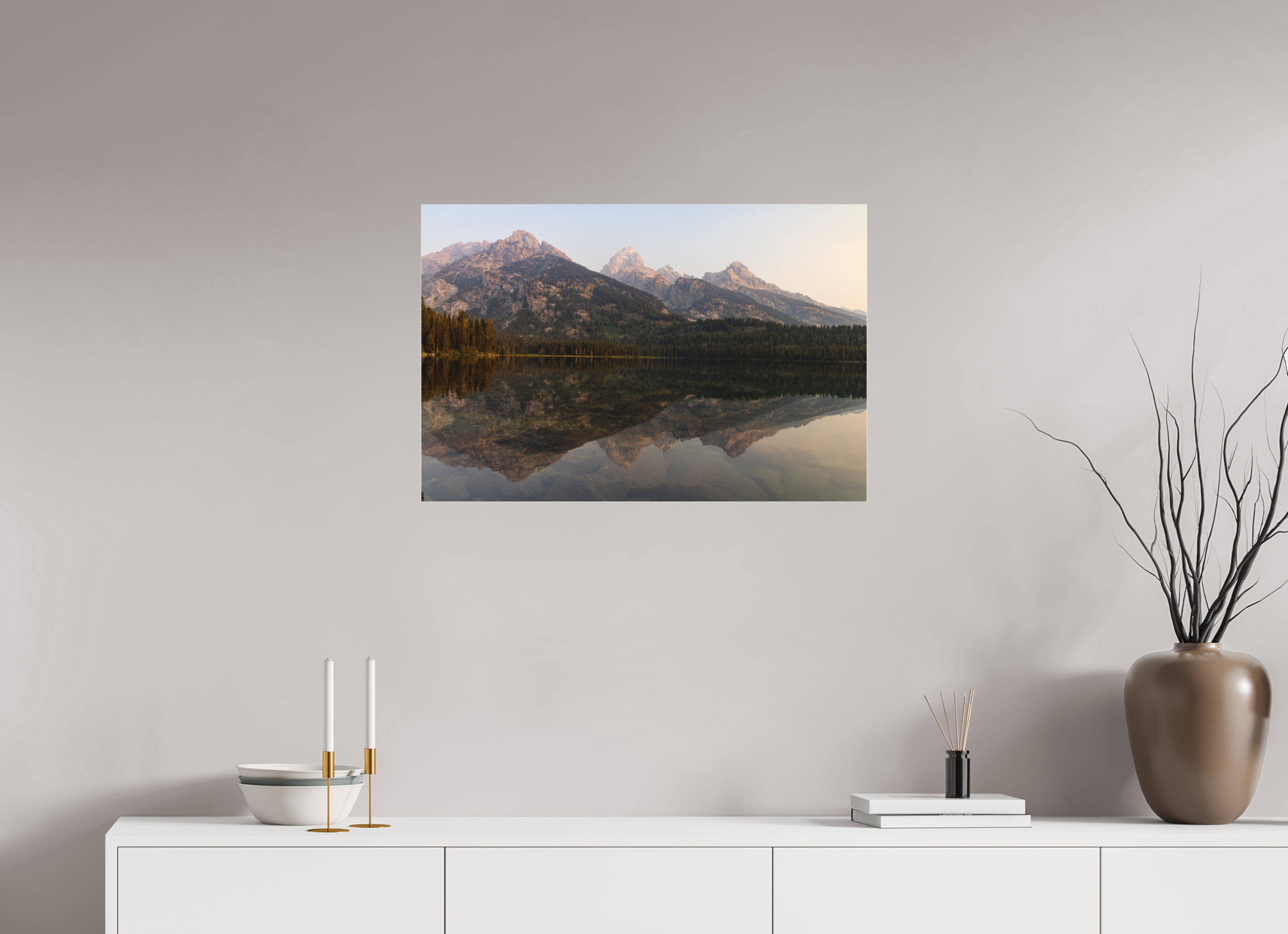 30 x 20″, Photo Print Under Acrylic Matte Glass Smokey Taggart Lake