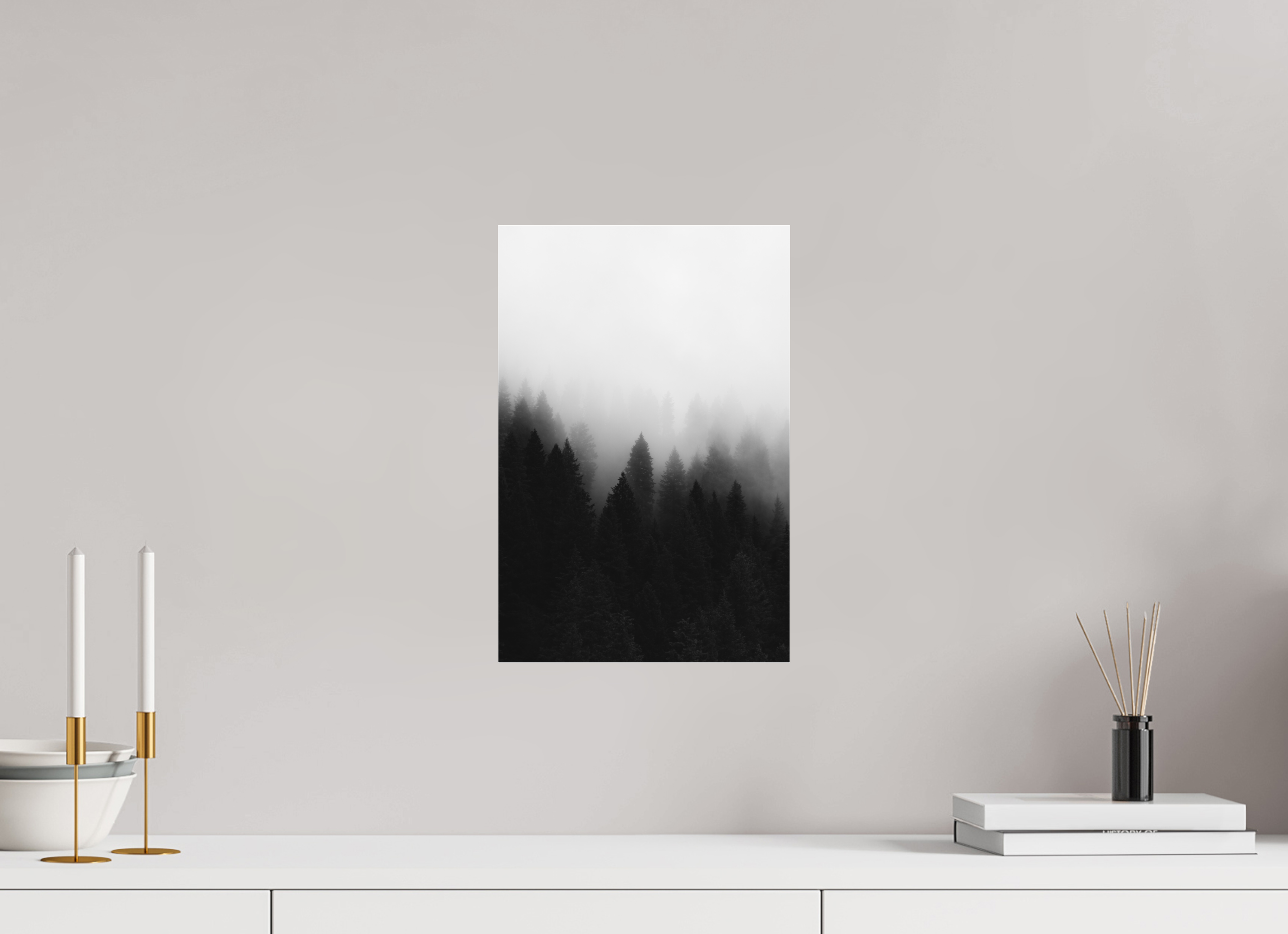 10 x 15″, Matte Glass Tree In Fog Portrait