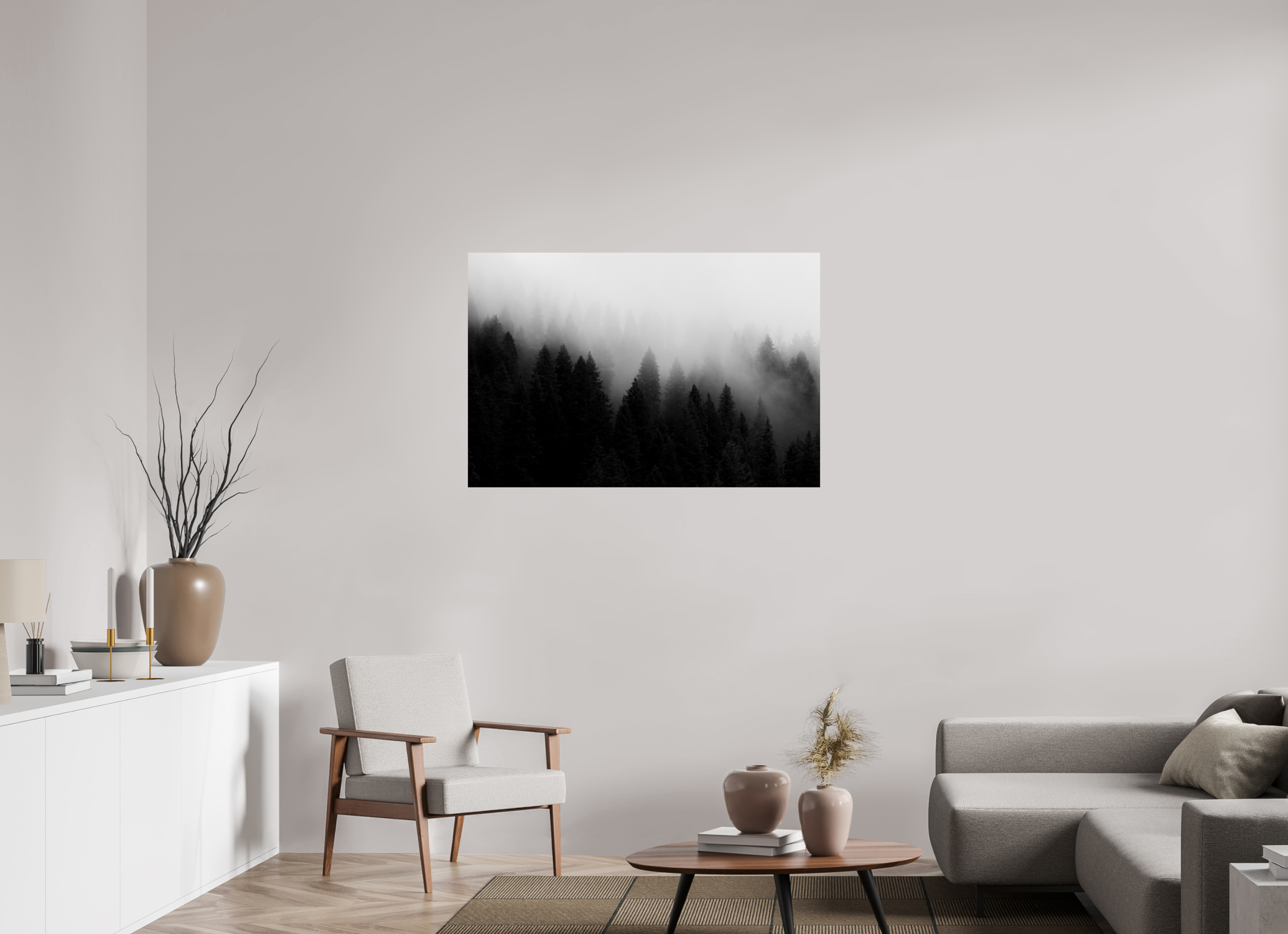 45 x 30″, Photo Print On Fuji Crystal DP II Tree in Fog