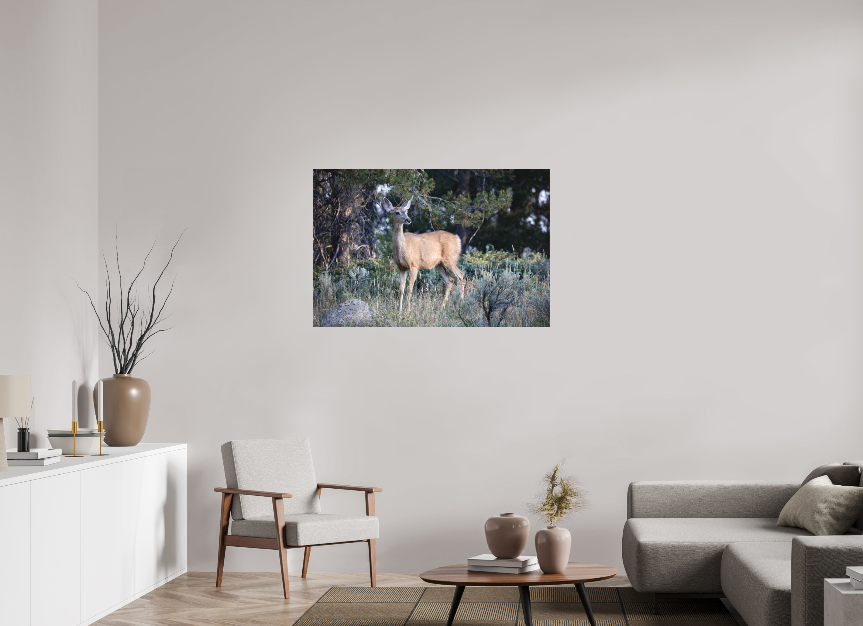 45 x 30″, Matte Glass Deer