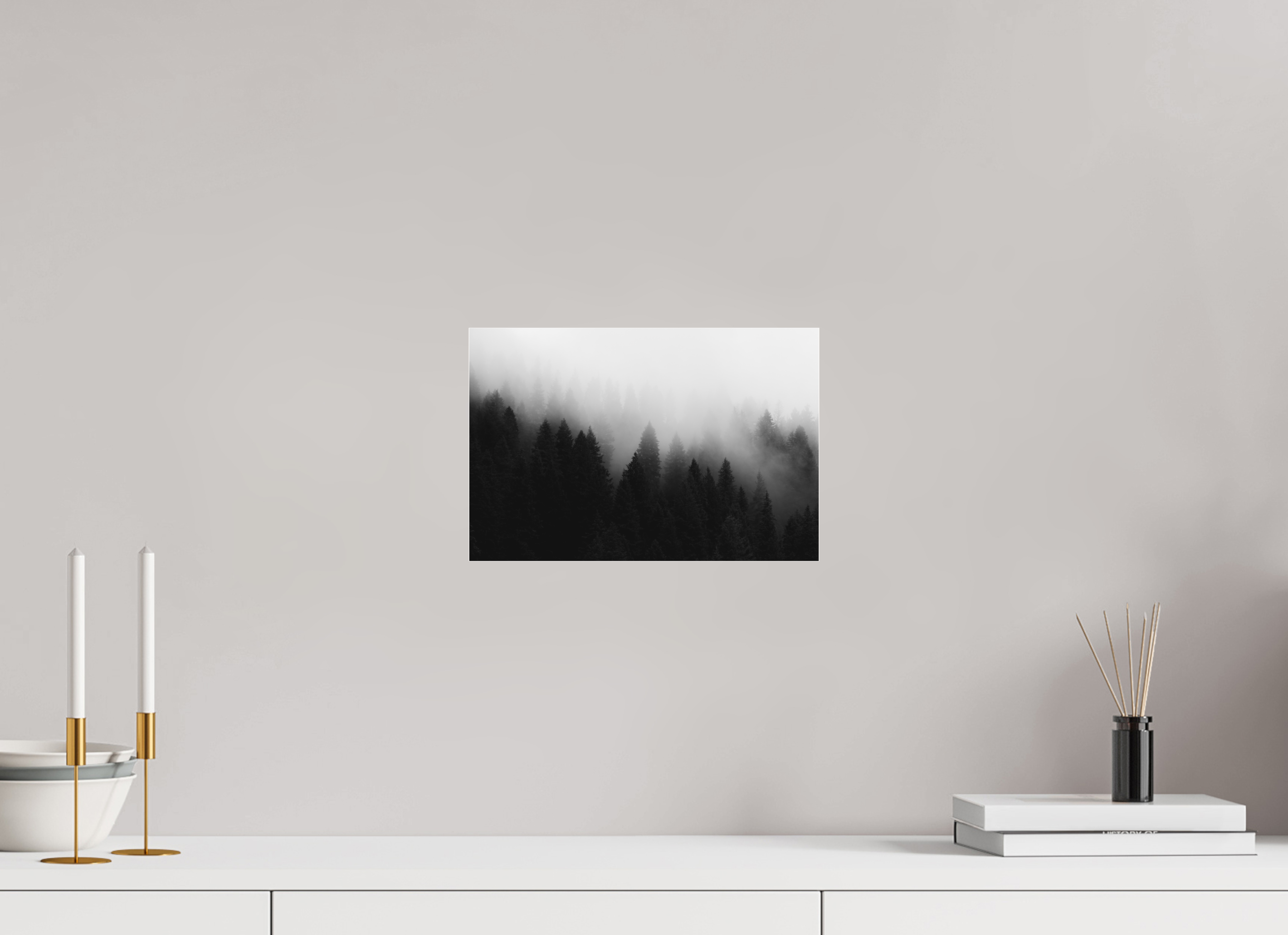12 x 8″, Matte Glass Tree in Fog