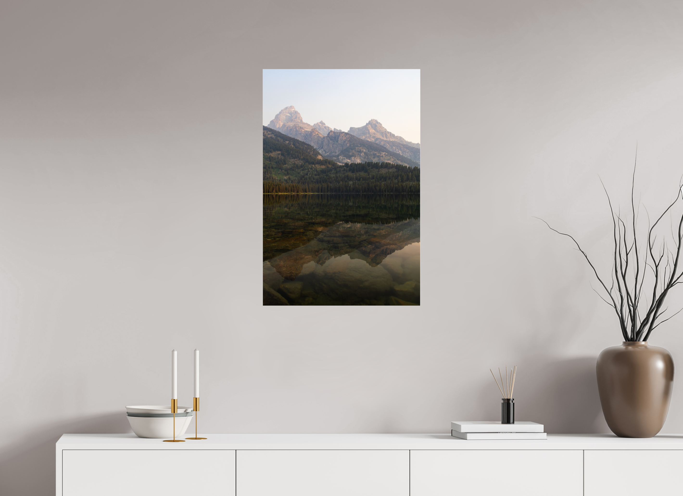 20 x 30″, Glossy Smokey Taggart Lake Portrait